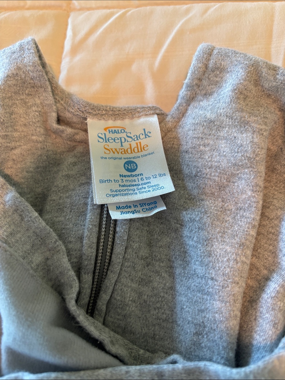 Halo Newborn Sleepsack Swaddle in Heather Gray - Picture 2 of 5